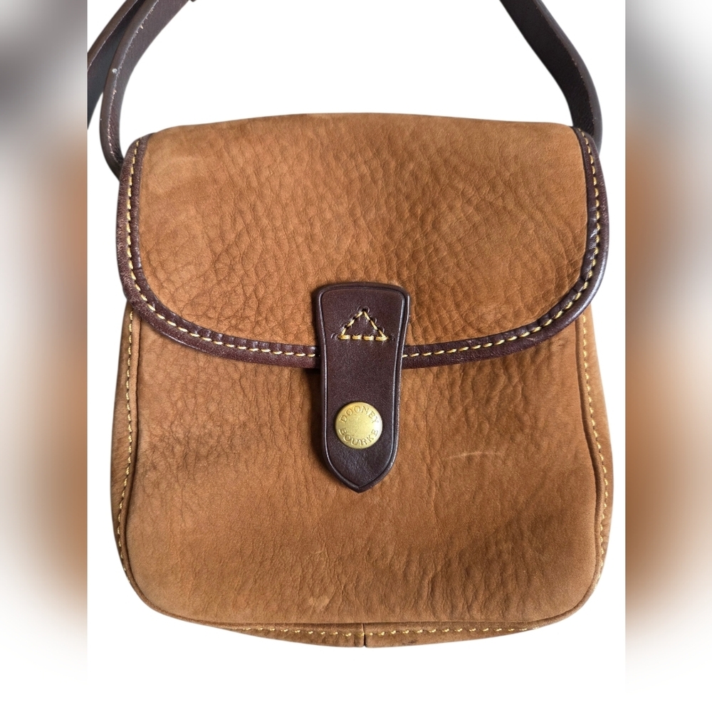 Dooney & Bourke Caramel Chocolate Suede Flap Crossbody Bag - Picture 6 of 16